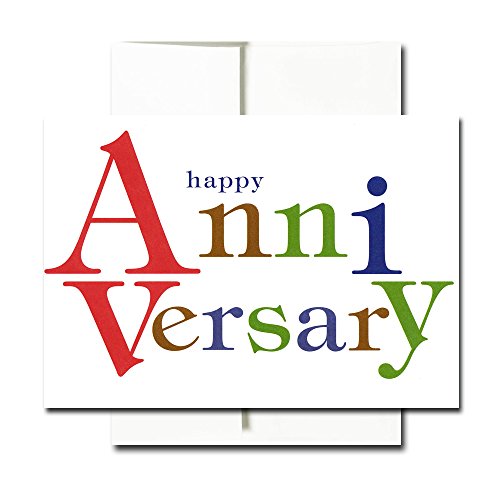 Anniversary Cards: Bold Letters - Box of 30 Blank Note Cards and 32 Envelopes