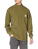 Lange Ärmel Carhartt Mens Tilden Half Zip Sweatshirt, Military Olive, L