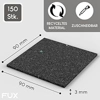 FUX Terrassenpads 150 Stück - 90x90x3mm - Gummigranulat Unterlage – Ansicht 3