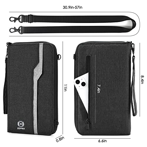 Zoppen Passport Holder Family Travel Wallet Passport Holder Women/Men, Rfid Passport Wallet Travel Document Organizer, Passport And Doument Holder For Travel, Black #TOP3