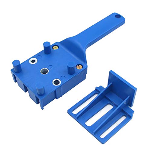 Kit de gabarito de cavilhar de metal com orifício reto para trabalhos em madeira - azul