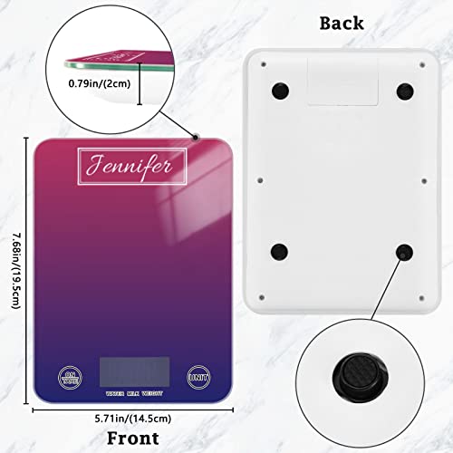 Purple Blue Gradient Custom Food Scale Personalized Waterproof Digital Kitchen Scales Weight Ounces And Grams With Easy To Clean For Kitchen,Jewelry,Coffee,Weed And Small Items #TOP1
