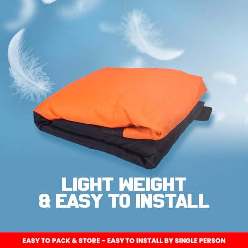 Image of Autofact Car Body Cover for MG Comet | Triple-Stitched, Windproof with Buckle Belt, Elastic Hem, UV Protection, Scratchproof & Dustproof, Soft Feather-Like Fabric for All-Weather Protection (Orange)