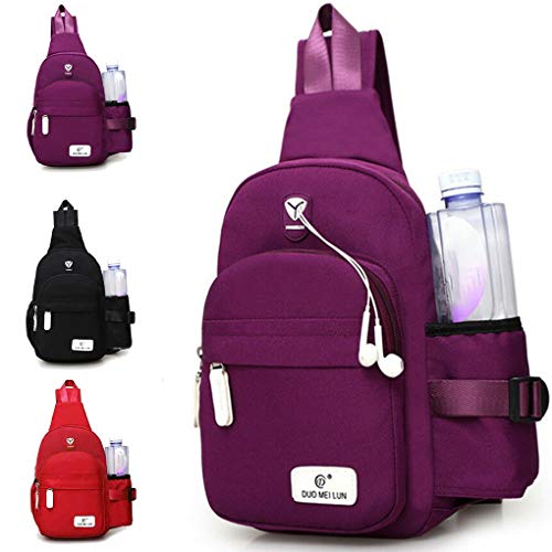 Homens Mulheres Nylon Crossbody Bag Outdoor Camping ombro Peito Ciclo Sling Bag diário de viagem de