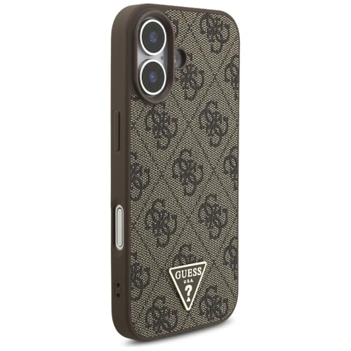 Coque MagSafe iPhone 17 Guess édition luxe marron au logo triangle - 4