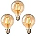 Ampoule Edison LED, massway Ampoule Edison Vintage G80 E27 4W Rétro Filament Ampoule décorative 2700K Blanc Chaud Antique Lampe Ampoule Incandescente - 3 pièces