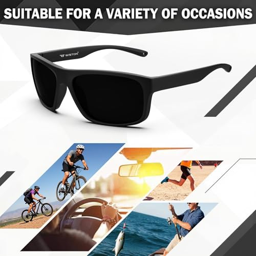 Image of WISTON XL Z87 Sunglasses for Men Women Wraparound Safety Sunglasses UV400 Protection TR90 Sports Rectangle Frame Z8247