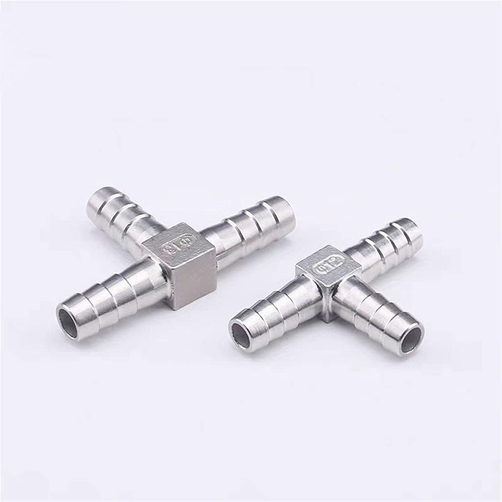 Cast Pipe Fitting,1pcs 6 mm 8 mm 10 mm 12 mm 13 mm 15 mm 16 mm 25 mm Hose Barb Tee T Type, 3 Three Way 304 Stainless Steel Pipe Fitting Connector Adapter(19 mm)