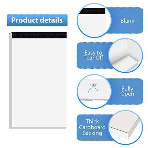 50 Sheets Blank Notepads 3X5 Inch For Students And Teacher Small Notepad Servers Note Pads Refills Memo Pads White Paper Pads Writing Pads Scratch Note Pads For Home Office School Restaurant 6 Pack #TOP2
