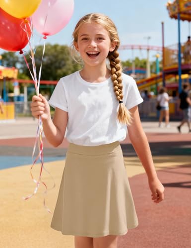 Image of KEREDA Girls Uniform Skirts with Undershorts Casual Stretchy School Skorts