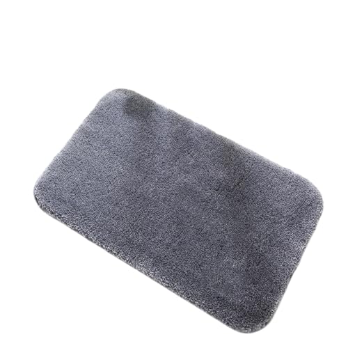 【WKQLEN】 バスマット ドアマット 玄関マット 足拭きマット 足ふきマット カーペット 大判 吸水 速乾 滑り止め付き 割れにくい 洗える お手入れ簡単 カットできる カラー 4 おしゃれ 北欧 室内 屋外 家庭用 業務用 オフィス (グレー,50*