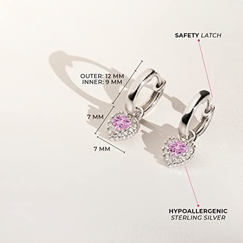 925 Sterling Silver Heart Dangle Hoop Earrings for Little Girls & Pre-Teens 11mm - Heart Themed Jewelry Gifts for Girls - Huggie Hoop Earrings for Everyday & Formal Wear4