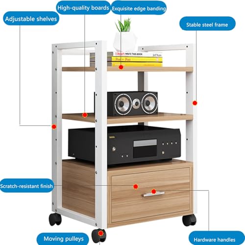 Support audio en acier robuste avec étagères modulables noires