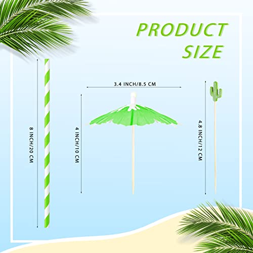 160 Pieces Umbrella Cocktail Pick For Drinks Hibiscus Fruit Sticks Colorful Straws Parasol Cocktail For Luau Hawaiian Tropical Summer Beach Pool Wedding Party Decor #TOP2