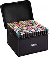 Canetas para Pintar Bobbie Goods, Caneta Touch 36,120 Cores, para Livro de Colorir, Marcador -Canetinhas Ponta Dupla, Secagem Rápida, Base de Álcool, Não Tóxicas - Criativo Antiestresse- PREMIUM (168)