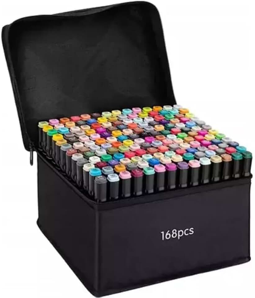 Canetas para Pintar Bobbie Goods, Caneta Touch 36,120 Cores, para Livro de Colorir, Marcador -Canetinhas Ponta Dupla, Secagem Rápida, Base de Álcool, Não Tóxicas - Criativo Antiestresse- PREMIUM (168)