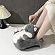 Fußwärmer, Tier-Design, Heizung ohne Strom, Plüschschuhe, Einheitsgröße, bequem, perfekt zur Vermeidung von Kälte (Hamster)