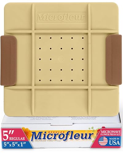 Image of Microfleur Microwave Flower Press Kit 5" - Easy Flower Pressing Kit, Fast Drying, Vibrant Color Retention, Pressed Flower Art, Craft Lovers, Plant Lovers Valentines Day Gift for Her, Preserve Memories