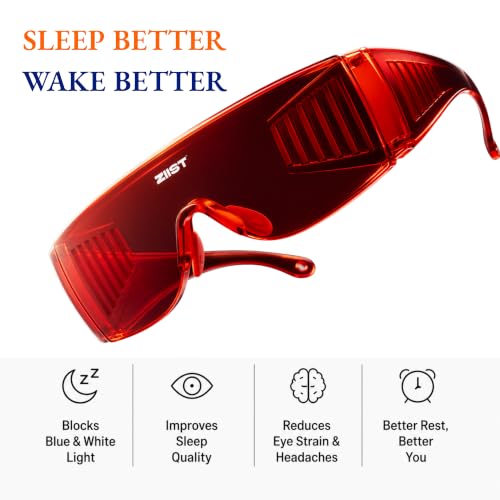 Image of Night Blue Light Blocking Glasses for Sleep | Red Tinted Shades for Deep Sleep, Digital Eye Protection | Reduce Eye Strain Ideal for TV, Gaming and Computer Use For Men & Women