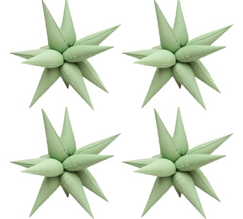 Image of 50pcs Matte Green 20' Water Drop Foil Cone Mylar Balloons Matte Green Star Balloons Explosion Star for Girls Boys Birthday Party Wedding Baby Shower Party Decor