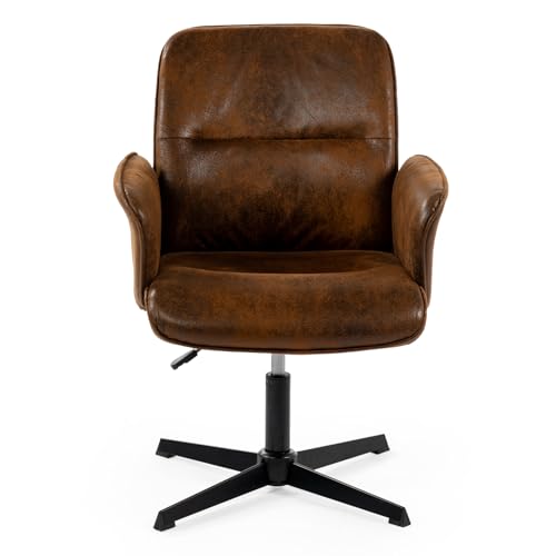 MEUBLE COSY Bürostuhl Ergonomisch Schreibtischstuhl mit höhenverstellbar Armlehnen 360° Drehbar Schminkstuhl Sessel für Büro Wohnzimmer Schlafzimmer Vanity, Wildleder, Braun MEUBLE COSY Bürostuhl Ergonomisch Schreibtischstuhl mit höhenverstellbar Armlehnen 360° Drehbar Schminkstuhl Sessel für Büro Wohnzimmer Schlafzimmer Vanity, Wildleder, Braun