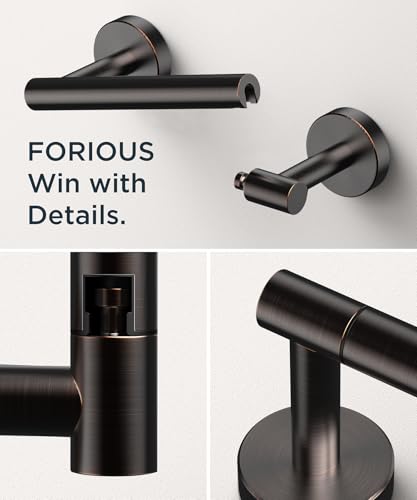 Image of FORIOUS Toilet Paper Holder Wall Mount, Stainless Steel Rustproof Double Post Pivoting Tissue Roll Holder for Bathroom, Commercial Toilet Paper Dispenser, Oil Rubbed Bronze