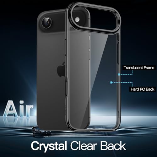 Image of JETech Case for iPhone Air, Non-Yellowing Shockproof Phone Bumper Cover, Anti-Scratch Clear Back, 6.5-Inch Display (Black)