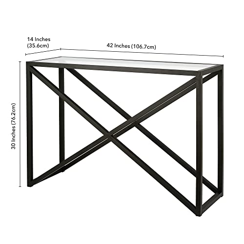 Image of Calix 42'' Wide Rectangular Console Table in Blackened Bronze
