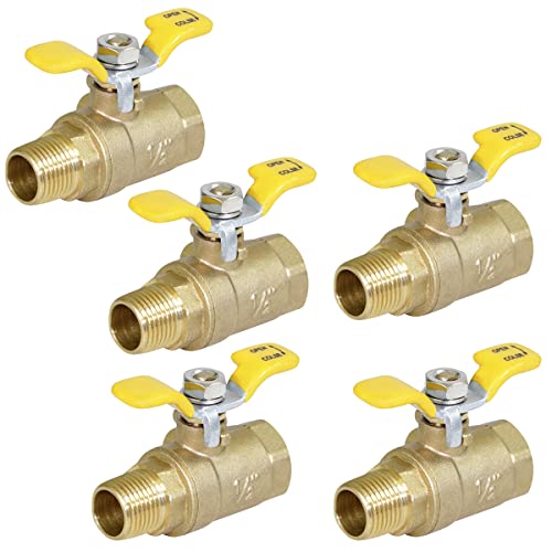 Black Friday Clearance Midline Valve 3349-5 Expansion Tank Isolator Relief Valve, with Drain, with T-handle, 1/2 in. FIP x 1/2 in. MIP, Brass (Pack of 5)