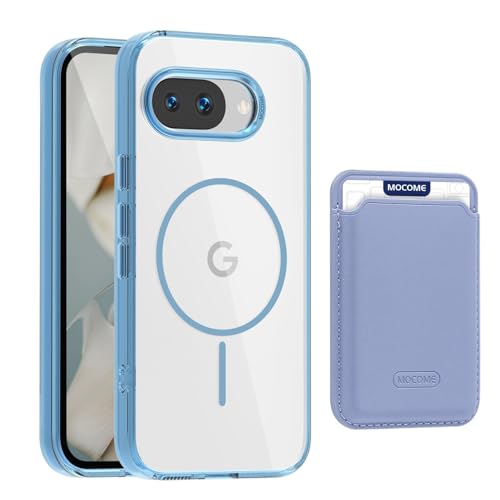 Étui Google Pixel 10 Pro bleu transparent et rigide avec flip back magnétique