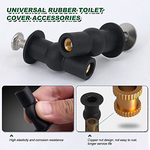 Toilet Seat Screws Fittings, 8 Pcs Universal Toilet Seat Hinges Screws Lid Top Fixing Hinge Replacement Nuts for Toilets WC Blind Hole - Image 4