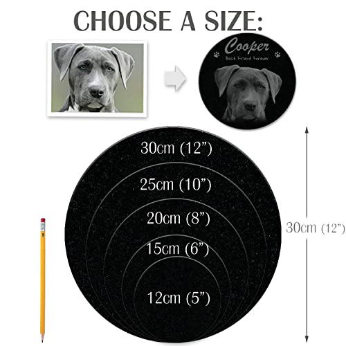 Image of ADFSTONE 16 inch Round Shaped Pet Memorial Stones Personalized Dog Remembrance Gifts, Customized Cat Picture Grieving Plaque, DIY Gravestone, Custom Sympathy Photo Gift, Animal Grave Markers