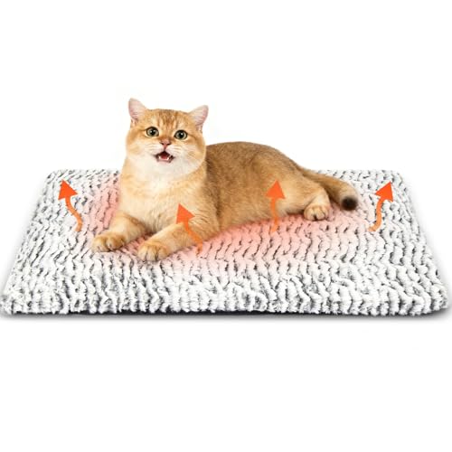Newthinking Self Heating Cat Bed 70x50CM Large Self-Warming Pet Bed Blanket Mat with Removable Cover Electric-Free Heated Machine Washable