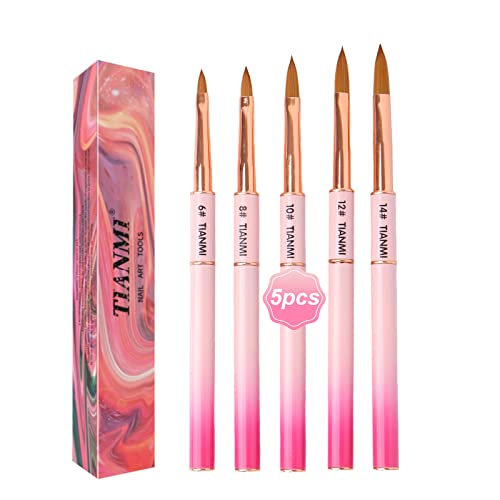 Set de 5 brochas acrílicas para uñas miniatura 1