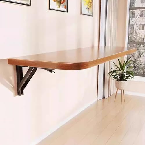 Table suspendue étroite en fini noyer au design épuré - 4