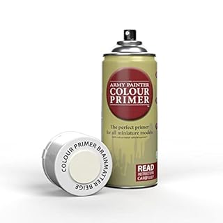 The Army Painter Colour Primer Brainmatter Beige, 400 mL Acrylic Spray Primer, Spray Paint for Miniature Priming Basecoat, Tabletop Roleplaying, Boardgames, and Wargames Miniature Modelling