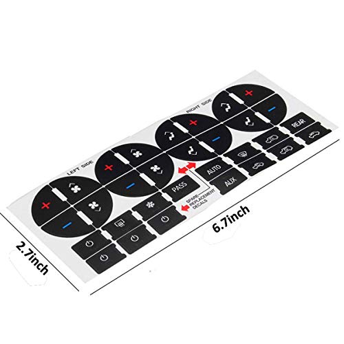 TraderPlus 4PCS Replacement AC Control Dash Button Stickers for SUV Truck - Thumbnail 2