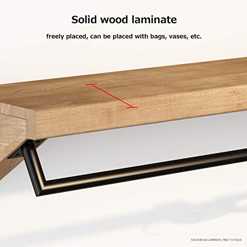 Perchero de pared de diseño elegante en madera marrón de 100 cm 8