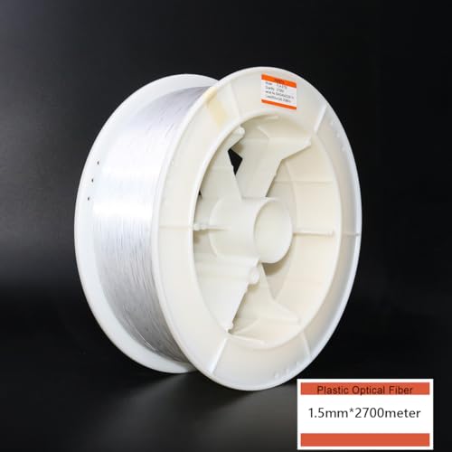 Image of AZIMOM PMMA 0.03in(0.75mm) 8858ft(2700Meter) Plastic End Glow Fiber Optic Roll Cable for Fiber Optic Starlight Kits Project Twinkle Star Sky Ceiling Headliner Decor