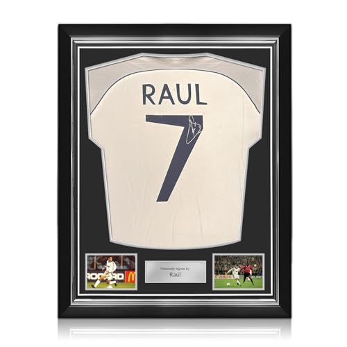 Exclusive Memorabilia Camiseta Original del Real Madrid 1999-2000 firmada por Raúl. Marco