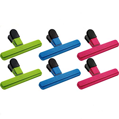 Image of Large Chip Bag Clips Grocery Store Bag Clips Food Bag Clips Plastic Clips Bright Assorted Colors for Coffee Potato and Snack Bags (Assorted, Size 6)