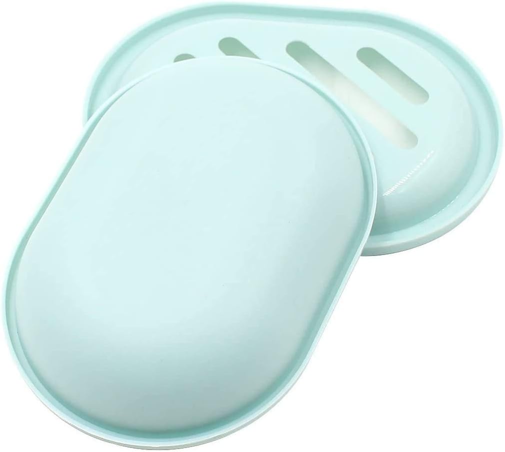 Top-spring Shower Soap Dish, 2Pack Plastic Soap Holder Anti-Moisture Bath Bathroom Hand Soap Dish Drain Container Box