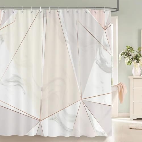 Rideau de douche marbre moderne en polyester imperméable 130x183cm - 2
