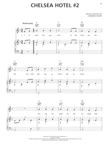 Leonard Cohen: Sheet Music Collection from 1967 to 2016 for Piano Vocal Guitar | Classic Songbook | Music Arrangements for Intermediate Players | Composer Anthology for Cohen Fans - Image 6