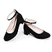 DREAM PAIRS Girls Dress Shoes Chunky High Heels Ankle Strap Party Wedding Princess Pump for Little Big Kid,Size 4 Big Kid,Black,KKUMPU2502