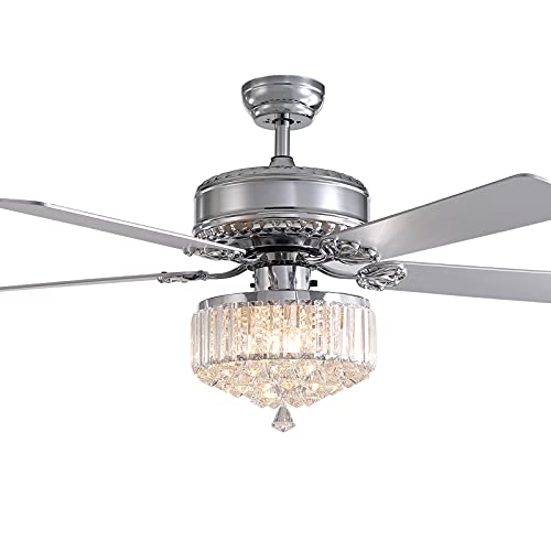 Discount NOXARTE Modern Ceiling Fan with Light Crystal Fandelier Lighting Remote Control Chandelier Fan with Reversible Blades for Living Room Bedroom Special NOXARTE Modern Ceiling Fan with Light Crystal Fandelier Lighting Remote Control Chandelier Fan with Reversible Blades for Living Room Bedroom