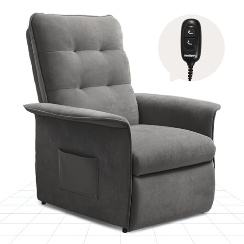 FLEXISPOT Sillón de Relax Eléctrico con Respaldo Ajustable, Reclinable de 105° a 155°, Sillon Reclinable, Sofá Relax Ergonómico Sillón para Dormitorio, Salón y Cine en casa (Gris Humo)