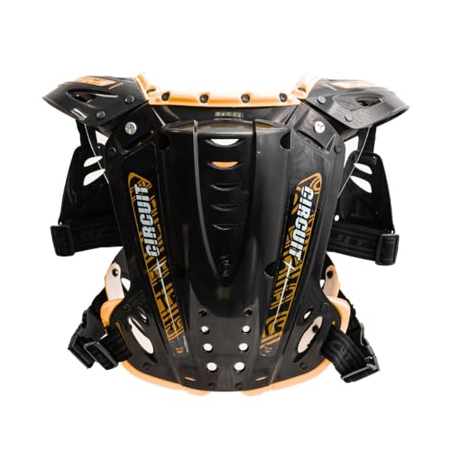 COLETE T-REX CIRCUIT PARA MOTOCROSS ENDURO VELOCROSS COMPETIÇÕES TRILHAS (ADULTO) (Preto/Laranja Flu