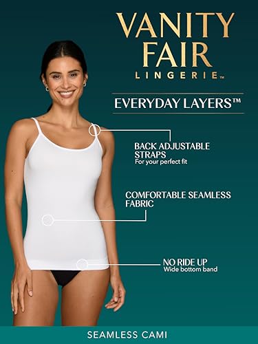Vanity Fair womens Tops for Layering (Camisole & Tank Tops) Camisole, Cami - Seamless Neutral, Large US - image 3