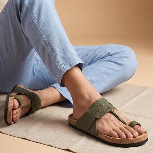 Image of Frido Puneri Chappal for Men | Available in 2 Options- Arch Support & Without Arch | Traditional Indian Leather Sandals with Memory Foam, Wide Toe Box & Zero Drop Design | Adjustable Ethnic Footwear